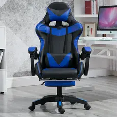 Cadeira Gamer Premium Escritório Giratória 360º Reclinável Apoio Para Pés E Encosto Ajustável Couro
