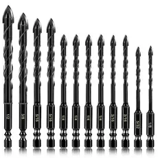 Kit 10 Brocas de carboneto Triangular Titânio Profissionais 3/16-1/2 De Para Fura Tudo