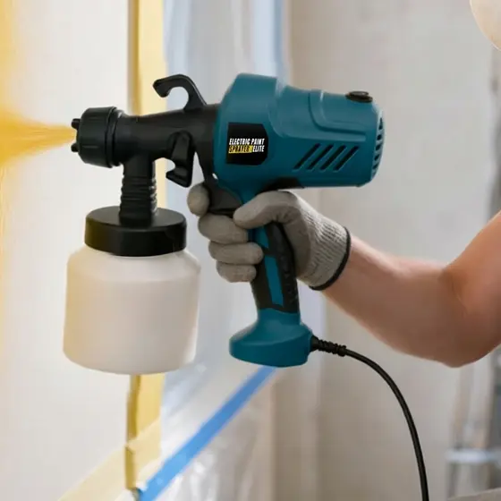 Pistola de Pintura Elétrica 48V Sem Fio, modelo disponível em versão com fio e sem fio