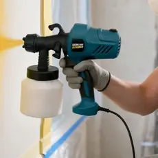 Pistola de Pintura Elétrica 48V Sem Fio, modelo disponível em versão com fio e sem fio