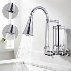 Torneira De Parede De Cozinha De Fácil Instalação Com Cartucho De Filtro , Rotação 360°