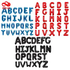 16 Polegada Az Alfabeto Balão Folha Decoração Feliz Aniversário Festa Letras Números Palavra Nome Cor Preto/Vermelho/Azu