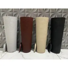 Vaso para Plantas Coluna Ibiza Escovada P 59 cm Com Prato Coletor