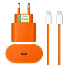 Carregador de iPhone 40w Fonte USB C Cabo Tipo C de Iphone 17 16 15 Pro Max Laranja Lacrado