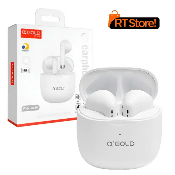 Fone De Ouvido Sem Fio Bluetooth Original A'Gold FN BA39 Compatível Android e iOs