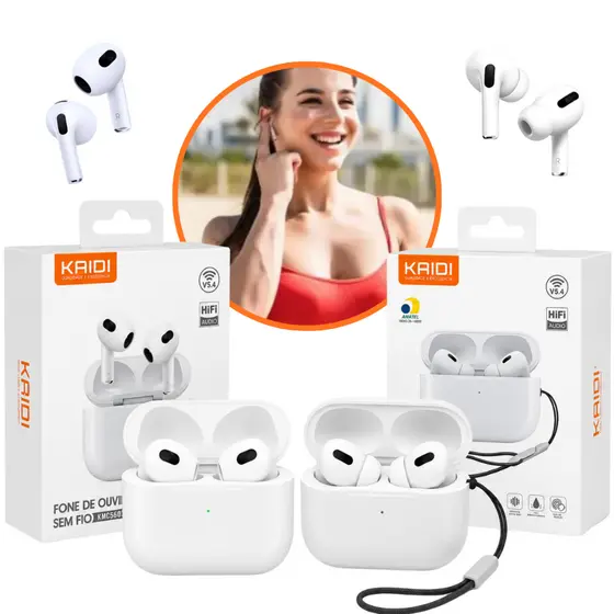 Fone de Ouvido Sem Fio Bluetooth Kaidi Knc5602 e Knc5603 com Cancelamento de Ruído Original