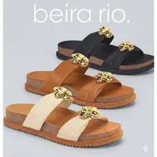 Sandália Birken Feminina Beira Rio com Detalhe Estrela Leveza e Estilo para o Dia a Dia Tiras Largas Ajustáveis