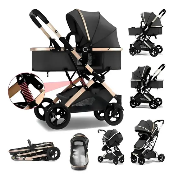 Carrinho De Bebê BerçO  Passeio Até 15kg Bebe Europeu 3 Em 1 Com  de bebê Completo EM Reversível