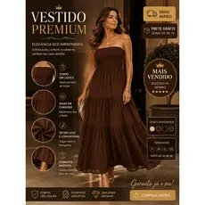 Vestido Feminino Longo Elegante, Saia Fluida, Conforto Elegante Slim e Plus Promoção Envio 24 horas