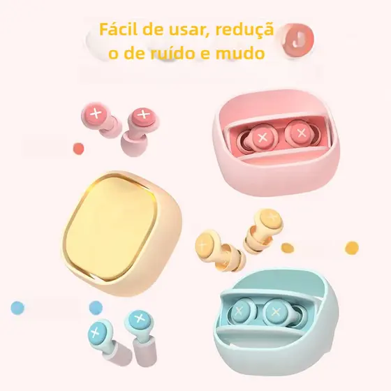 Promoção! Tampões Auditivos Silicone Profissionais - À Prova de Som com Esponja Macia