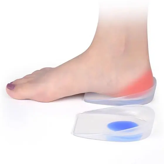 Solução para Dor no Calcanhar: Palmilha com Gel Ortopédica para Esporão-Calcanheira Transparente Confortável-Conjunt-AA