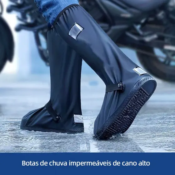 Polaina Impermeavel Bota Galocha Protetor Calcado Capa de Chuva Motoqueiro
