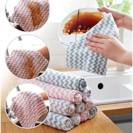 Pano de Limpeza de Microfibra Reutilizável 25cm x 25cm, Alta Absorção, Fácil de Limpar, Pacote de