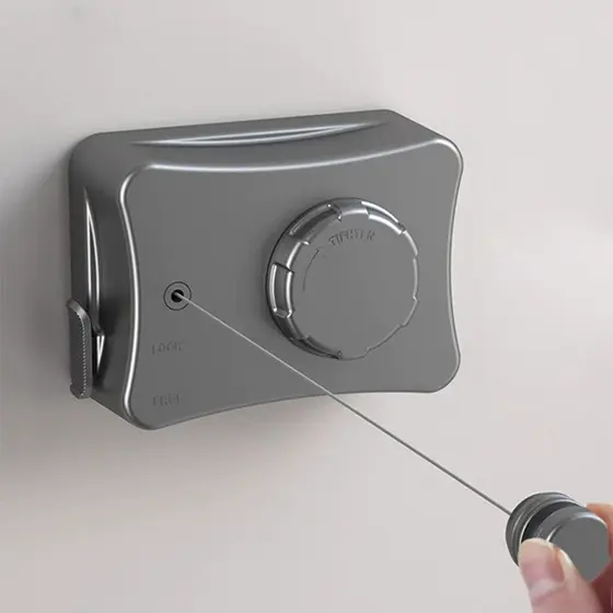 Linha De Lavanderia De Aço Inoxidável Varal Retrátil Ajustável Para Secagem De Roupas Internas E Externas Invisíve-AA
