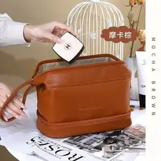Bolsa Necessaire Feminina para Maquiagem e Cosméticos Couro PU Maleta De Grande Capacidade Portátil Viagem
