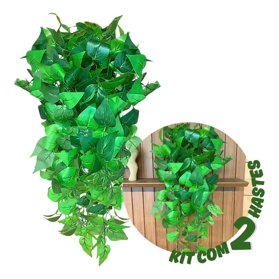 Kit 2 Plantas Artificial Jibóia Pendente Caída Realista