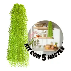 Kit 5 Pendentes Flor Planta Artificial Decoração Realista