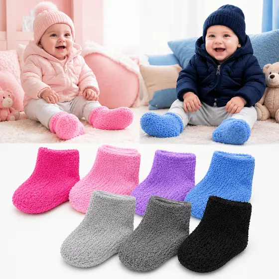 Kit 6 Meias Bebê Infantil Frio Inverno Térmica Neném Quente