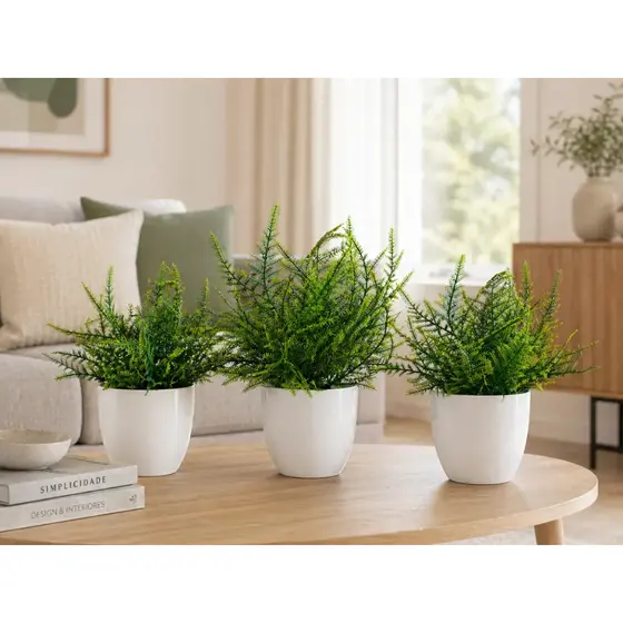 Kit 3 Vasinhos Vaso Decoração Flores Planta Artificial Lindo