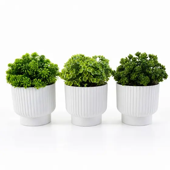 Kit 3 vasos vasinho+planta flor decorativo enfeite tendência