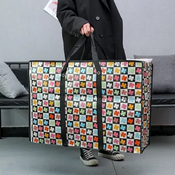 Sacolão Bolsa com Zíper – Grande para Viagens Curtas, Compras e Academia