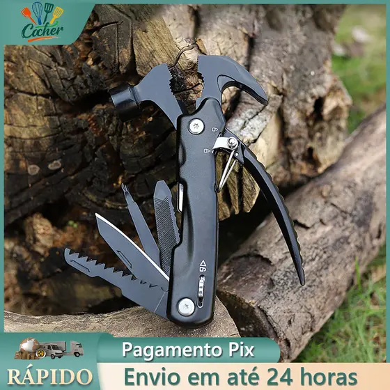 Martelo Portátil Multifuncional Garra Ao Ar Livre Camping Adventure Survival