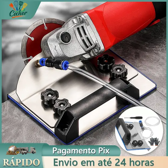 Kit Chanfrador de Azulejo 45 Graus, Suporte para Esmerilhadeira Angular com Acessórios, Corte Chanfrado Cerâmica Pedra