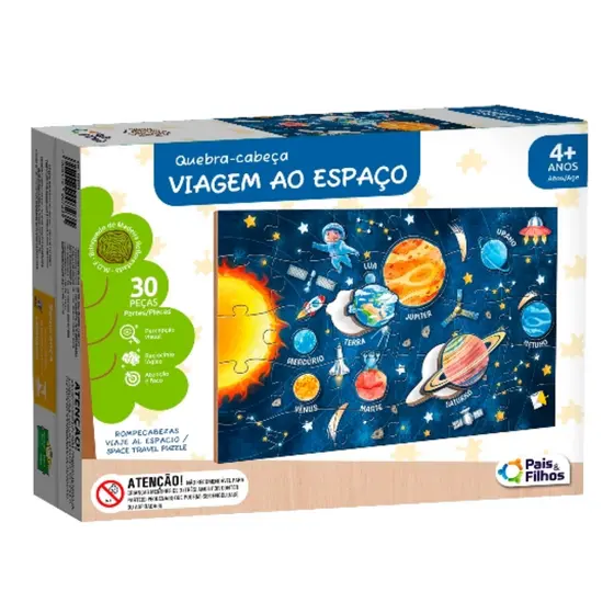 Quebra Cabeça Viagem ao Espaço 30 Pçs - Pais e Filhos