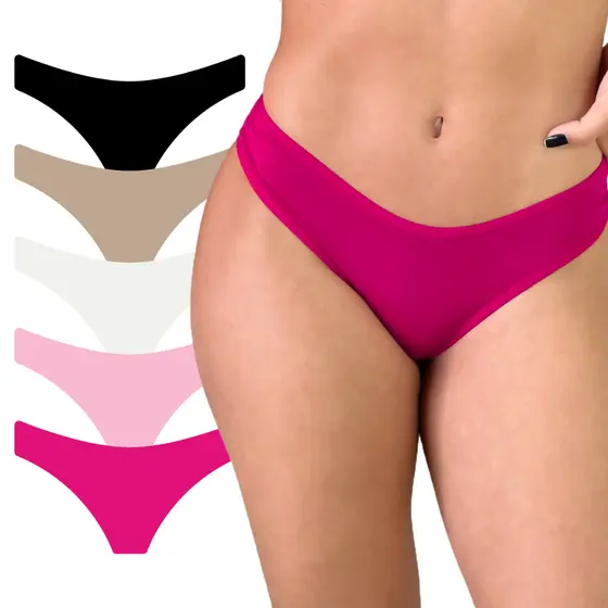 Kit 5 Calcinha de Algodão Feminina Cotton Respirável Antialérgico