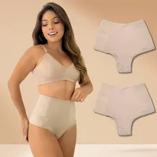 Kit 2 Calcinha Modeladora Com Elástico Lateral Anti Culote Afina Cintura