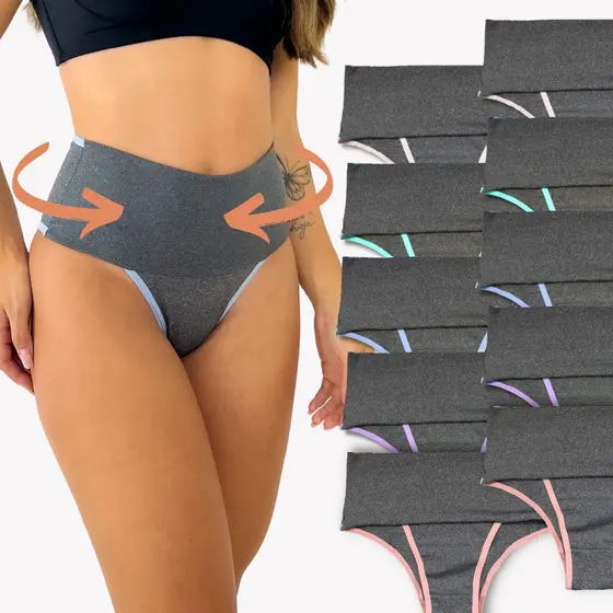 Kit Até 10 Calcinha Modeladora Cós Alto Fitness Segura Barriga