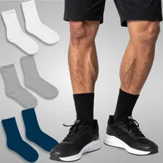 Kit Até 12 Pares Meia Masculina Cano Médio Academia Treino Respiravel Em Cores Sortidas