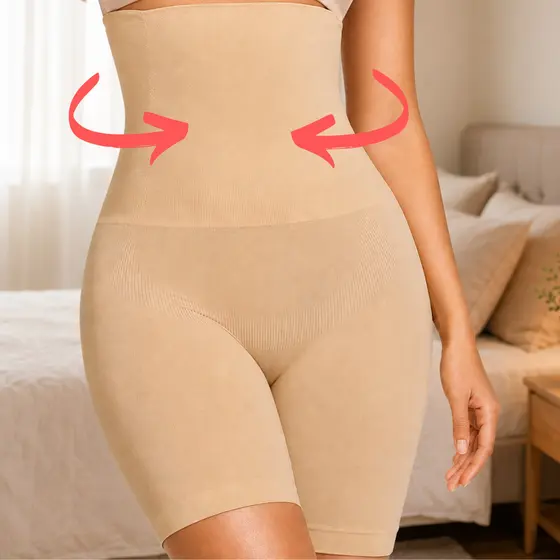 Cinta Short Modeladora Compressão Barriga Cintura Não Enrola Afina Silhueta