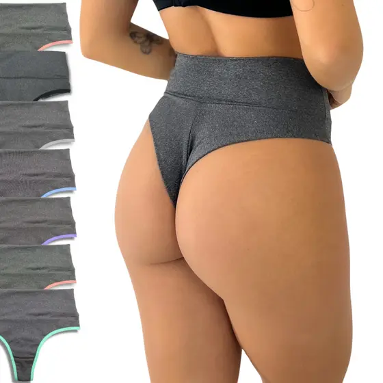 Kit Até 10 Calcinha Modeladora Fio Duplo Que Não Marca e Cós Alto