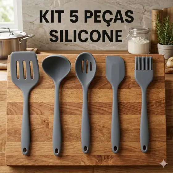 Jogo de Utensilios Cozinha Kit Peças Silicone