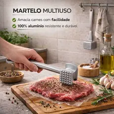 Martelo Para Amaciar Carne Alumínio Multiuso