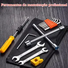 KIT 13 Jogo de Ferramentas Portátil para Moto e Bicicleta com Bolsa - Soquetes 8-10-12-14mm, Chaves Allen 1.5-6mm