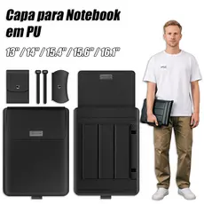 Case Capa Notebook Air M1 / M2 Notebook Multifuncional Macbook Em Couro 4 Em 1, 13-14 Pol Base