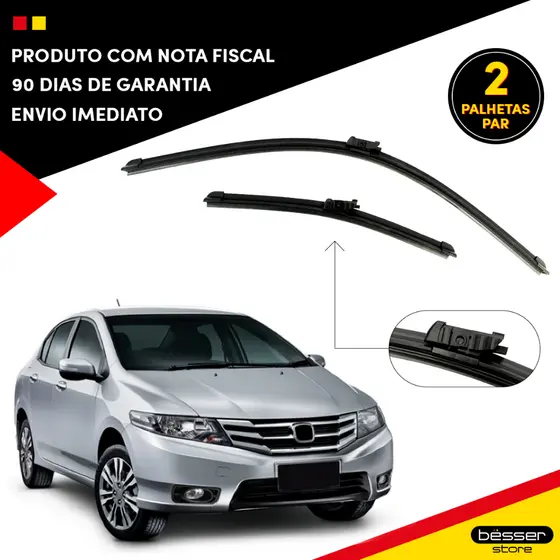 Limpador de Para Brisa Dianteiro Palheta Honda City 2009 à 2014 Paleta Limpador Parabrisa Honda City