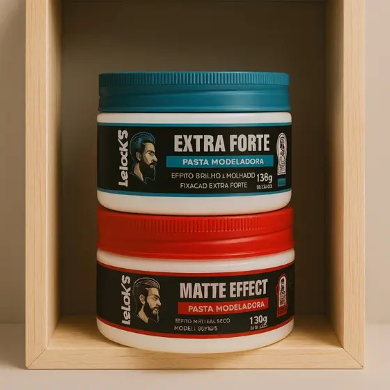 Kit 2 Pomadas Modeladoras Lelooks 130g Masculinas Profissionais