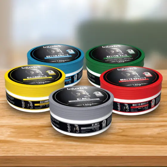 Kit 5 Pastas Modeladoras Lelooks Masculinas 130g Profissional
