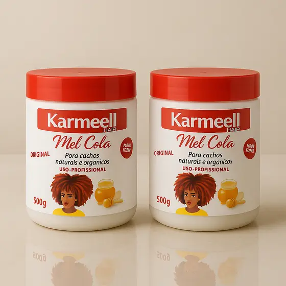 Kit 2x Mel Cola Profissional 500g – Creme Modelador para Cachos | Pronta Entrega & Envio Imediato