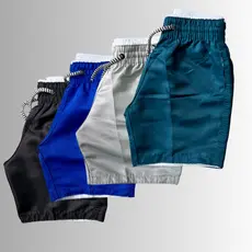 Kit 4 Bermudas Tactel Infantil/Juvenil – Praia, Esporte e Escola (8 a 10 Anos)