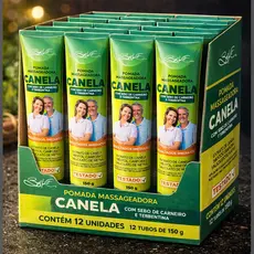 Kit 12 Pomadas Massageadora Canela de Velho 150g Dor Alívio Fadiga Muscular Circulação Periférica