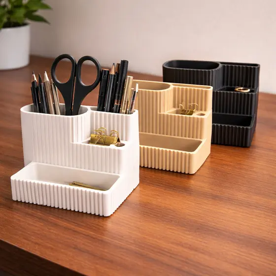 Porta Caneta 3D Minimalista Organizador Compacto Elegante