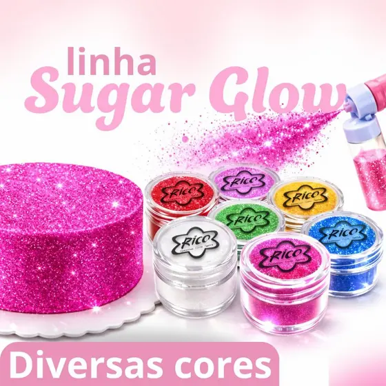sugar glow Para Decoração de bolos e doces 10 gramas - Várias Cores