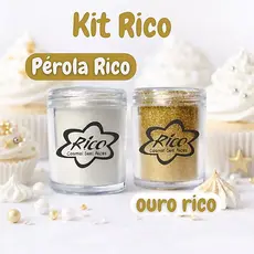 kit 2 Pó perolado Branco + Ouro  para Decoração de Bolo Mousse, Fondant, Macaron, Chocolate