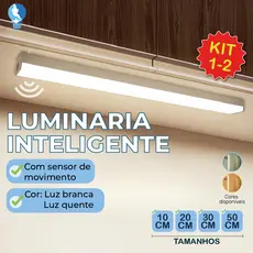 Kit variação de 1 a 2 itens Smart Luminária Inteligente Ultra LED com sensor de movimento sem fio e Recarregável USB fin