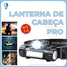 Lanterna de Cabeça Led Alta Potência com lanterna dianteira carregador USB Bivolt