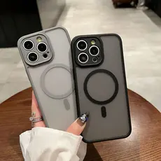 Capa Magnética de Luxo Fosca Translúcida para iPhone 11 12 13 pro max plus HAJ